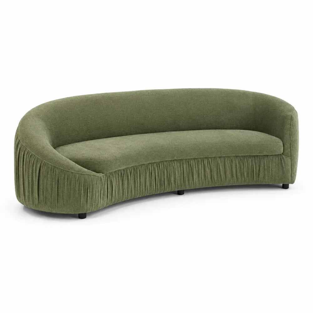 C-förmiges Sofa Stoff Grün 230 cm