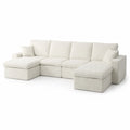 Ecksofa aus Cord Beige 320x160x85 cm