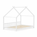 Kinderbett Hausform Kiefernholz Weiß 200x90 cm