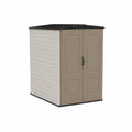 Gartenschrank aus Kunststoff Polypropylen Beige-Schwarz 182x110x135cm