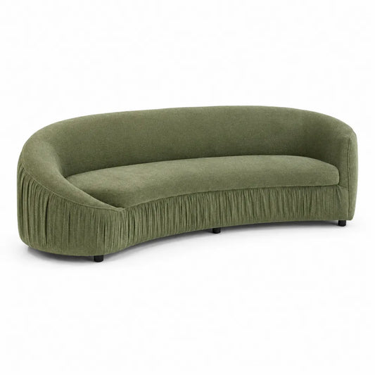 C-förmiges Sofa Stoff Grün 230 cm