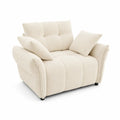 Bouclé Loveseat mit Kissen Beige