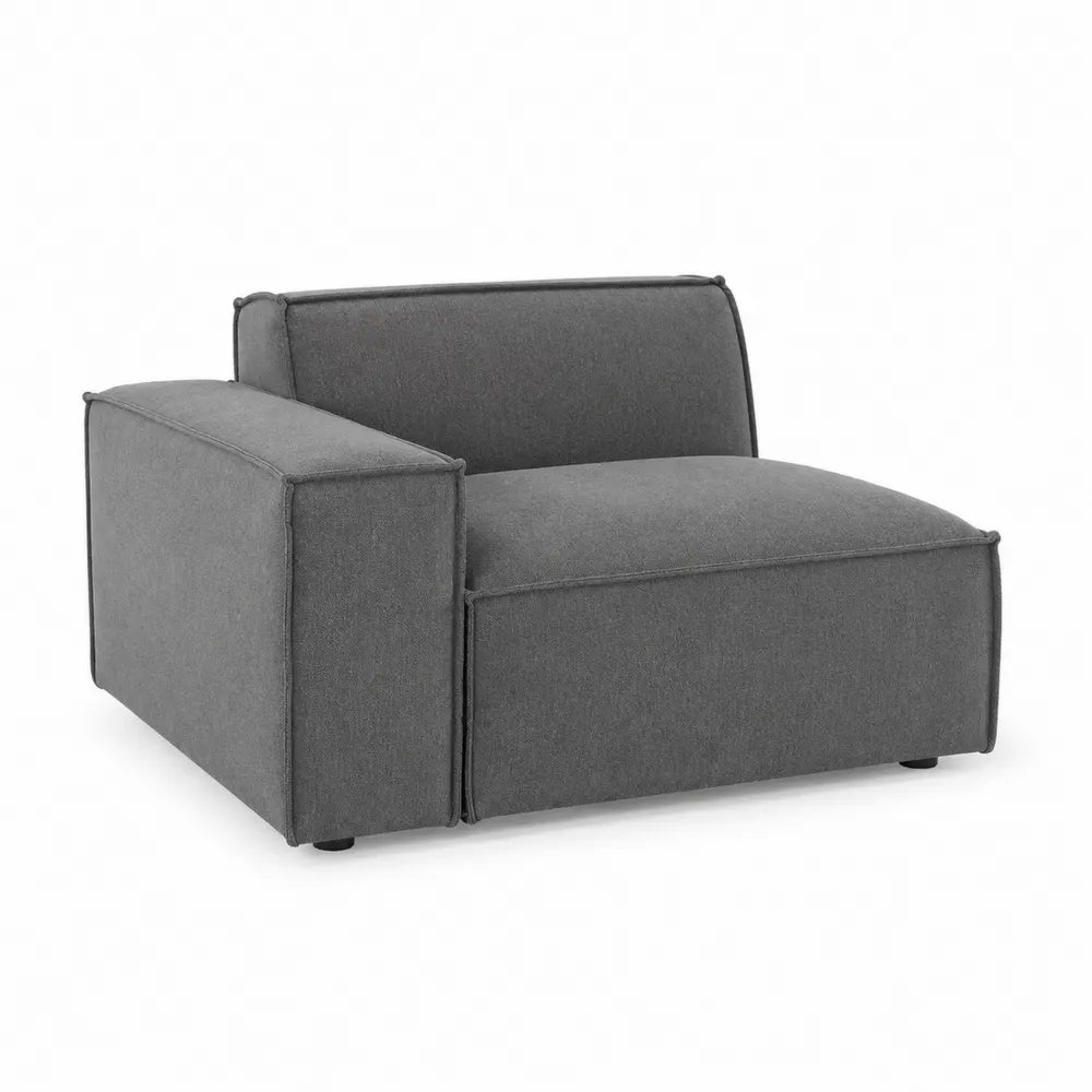 Ecksofa aus Polyestergewebe in Grau