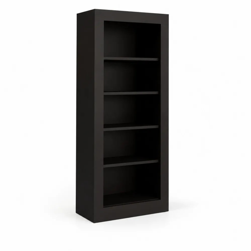 Schwarzes Bücherregal aus MDF mit 5 Ebenen